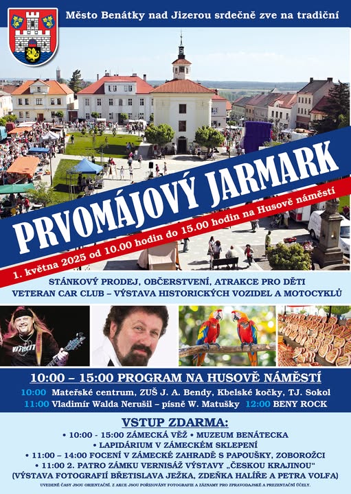 www.vstupzdarma.cz prvomajovy jarmark 2024 benatky nad jizerou