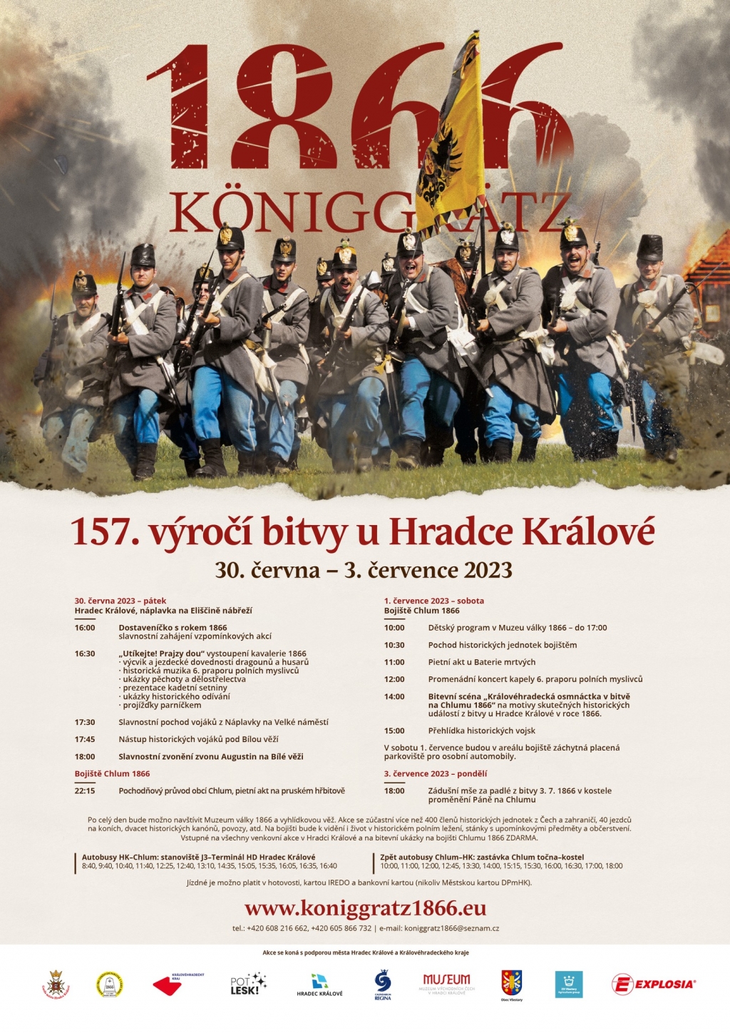 157. výročí bitvy u Hradce Králové a války 1866 - velká bitevní scéna Königgrätz 1866