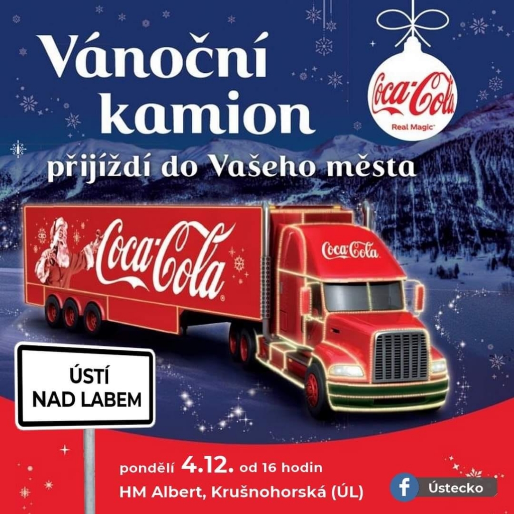 Vánoční kamion Coca-Cola 2023 - Ústí nad Labem