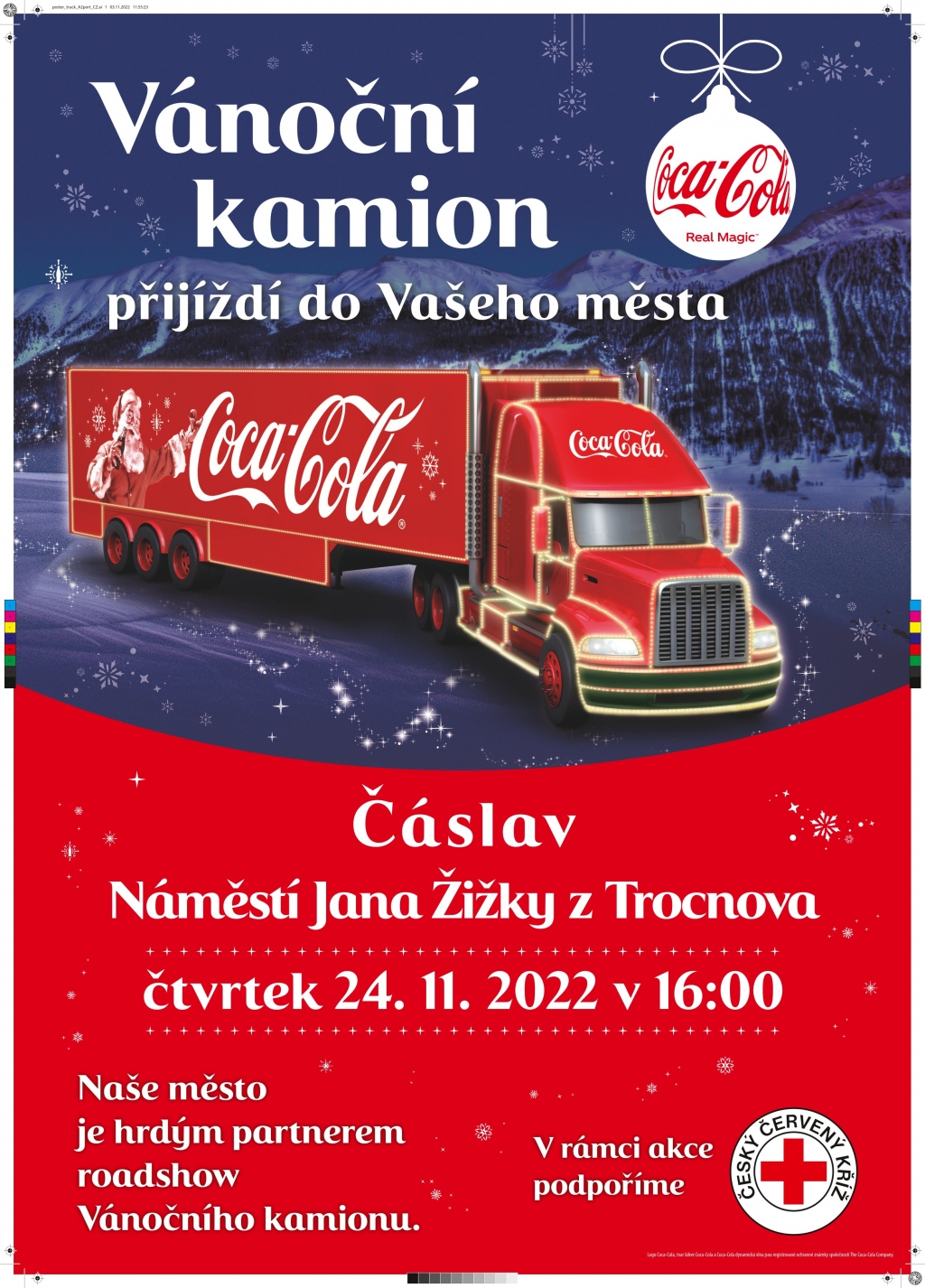 Vánoční kamion Coca-Cola 2022 - Čáslav