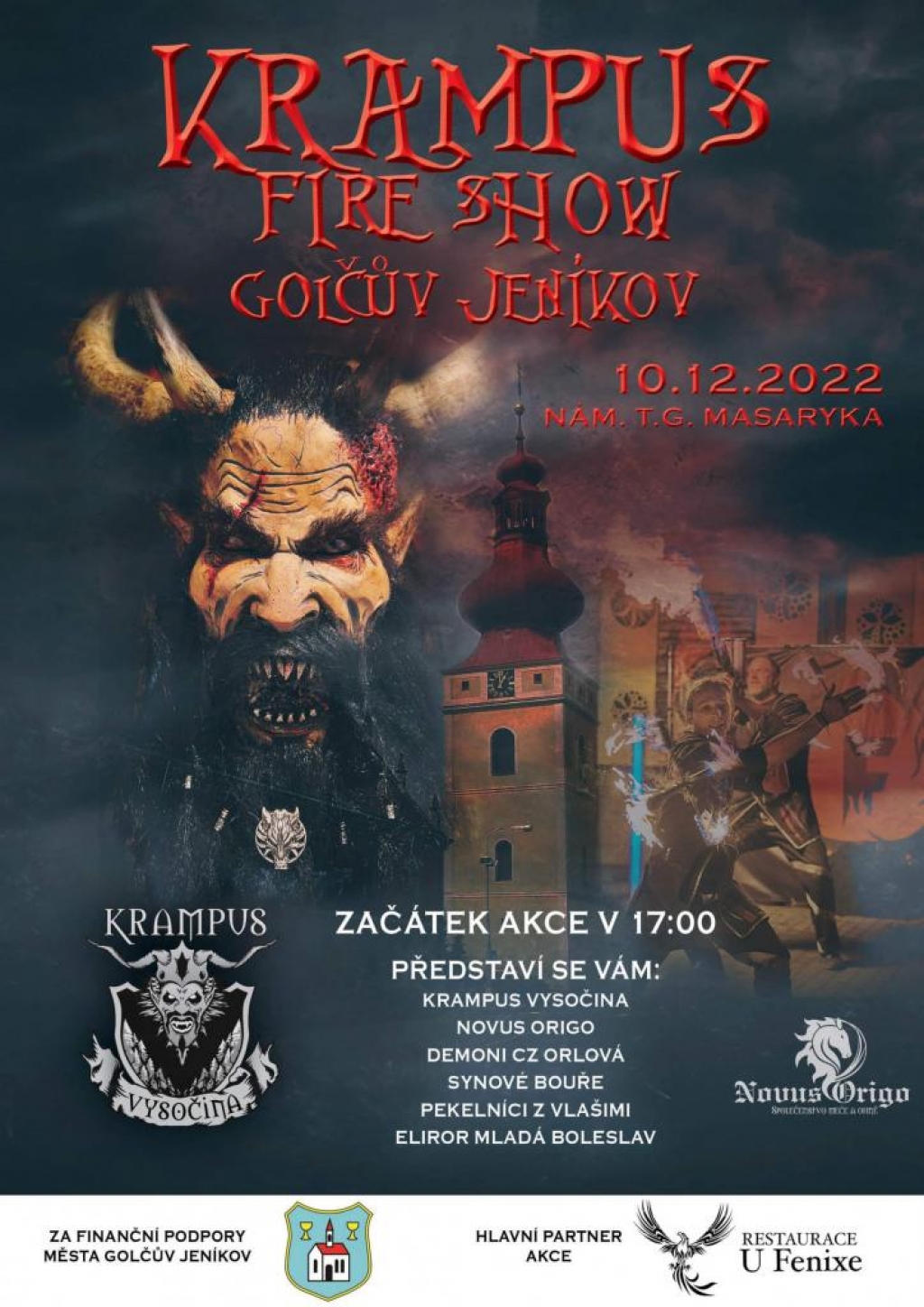 Krampus fire show 2022 Golčův Jeníkov