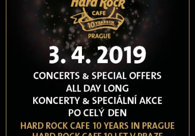 Hard Rock Cafe Praha slaví 10. narozeniny! Chystá se velkolepá party plná skvělé zábavy a vynikajícího jídla. 