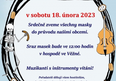 Tradiční masopustní průvod Věžnou a Brnou 2023