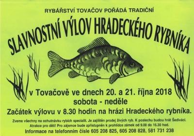 Slavnostní výlov Hradeckého rybníka 2018 - rybářství Tovačov