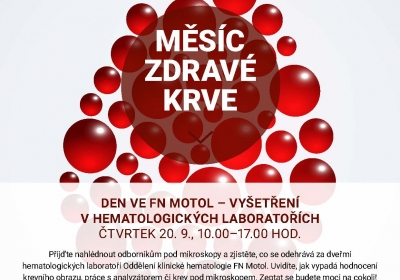 Měsíc zdravé krve: Den ve FN Motol na téma vyšetření v hematologické laboratoři 