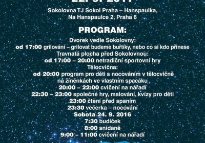 Noc sokoloven v T. J. Sokol Praha – Hanspaulka
