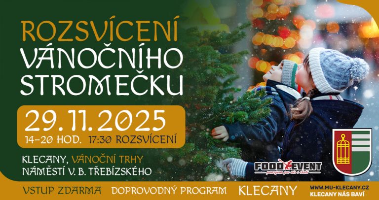 www.vstupzdarma.cz rozsviceni vanocniho stromecku klecany 2025 768x406